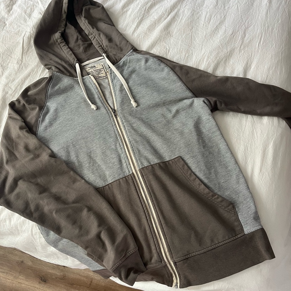 Chor Gray and Cream Hooded Jacket